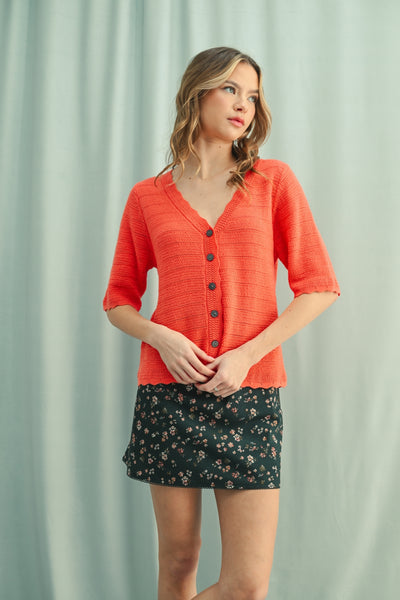 Kate Scallop Button Up Cardigan
