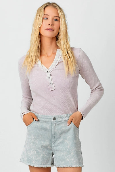 Willow Washed Henley Top