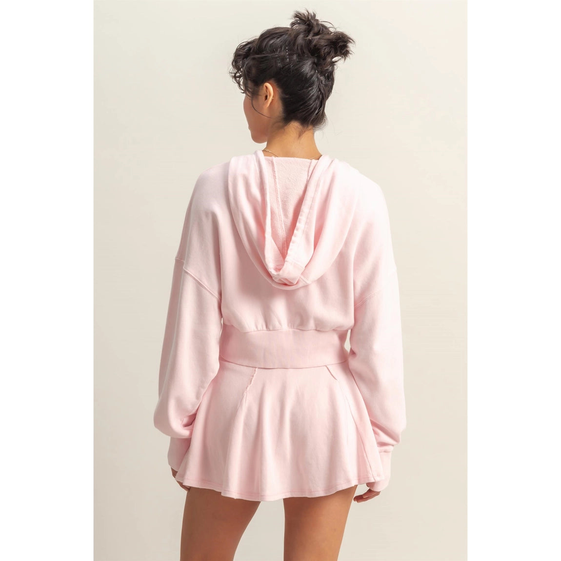 Stevie Cropped Zip Hoodie Sweatshirt