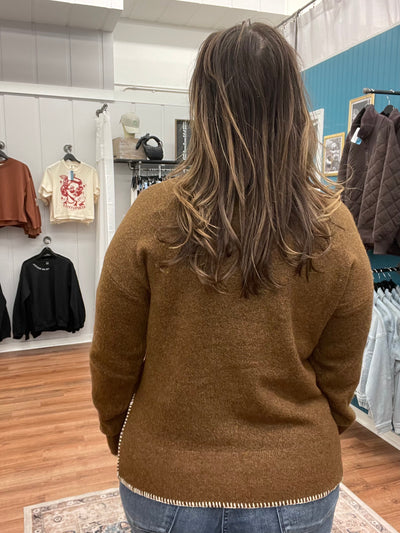 Kallie Side Slit Crewneck Sweater