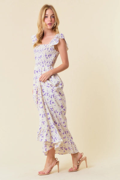 Lilah Smocked Floral Midi Dress