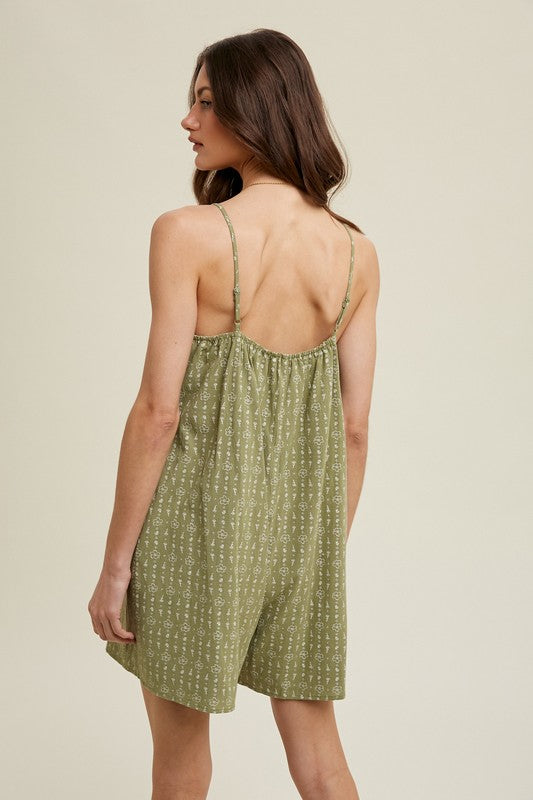 Renee Print Cami Romper