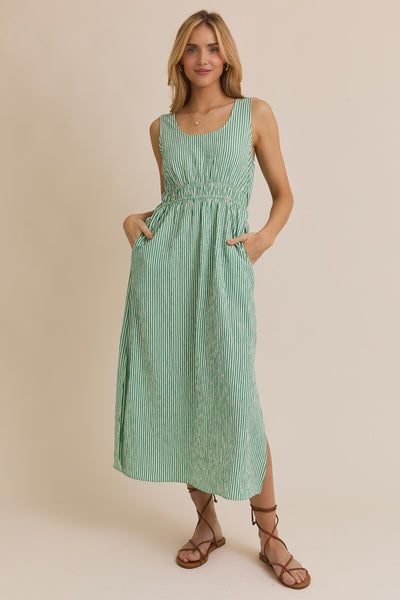 Ashlee Striped Midi Dress