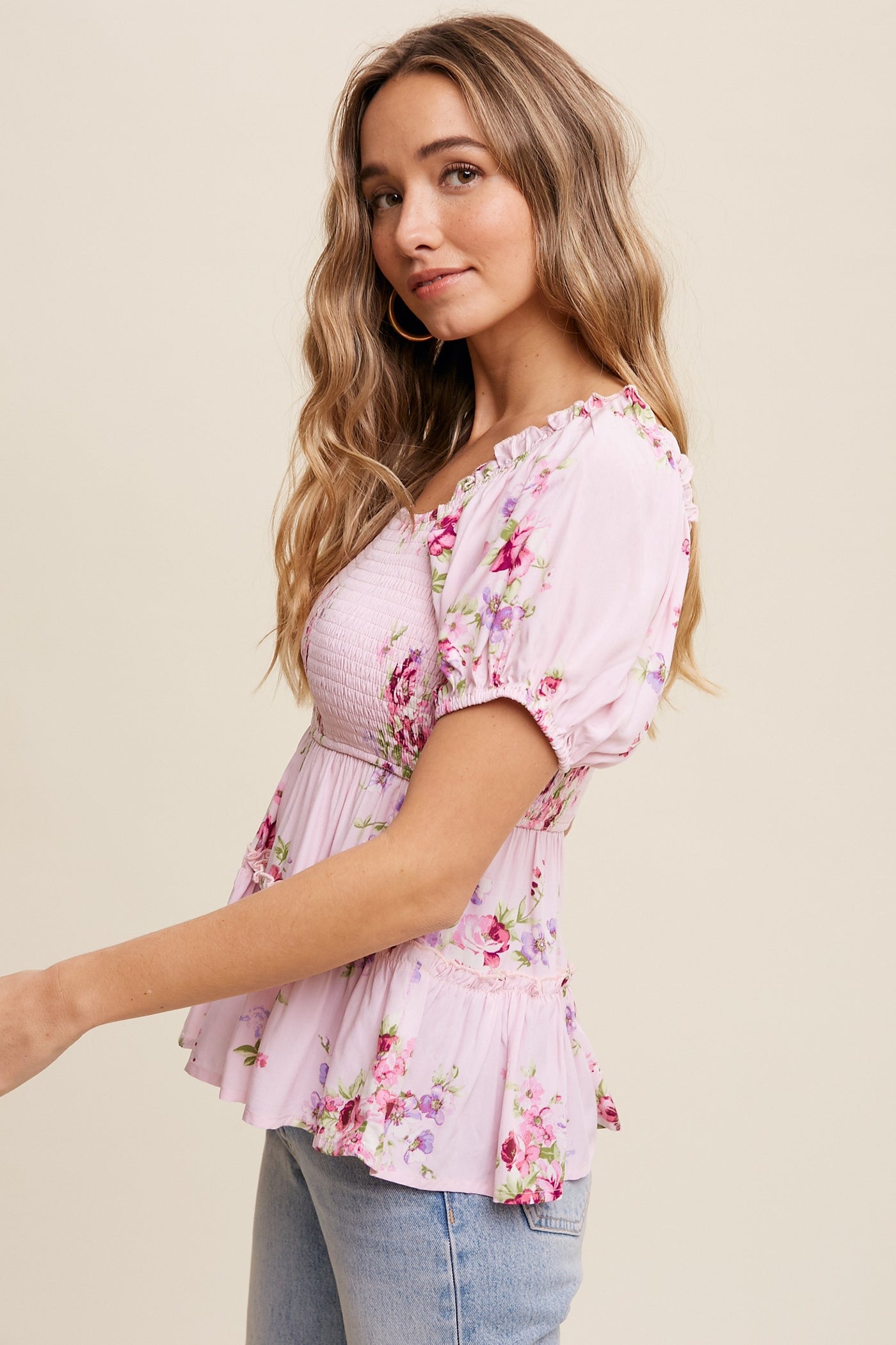 Marley Floral Print Peplum Top