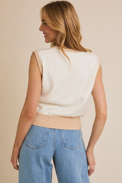 Eleanor Classic Knit Crew Neck Button Up