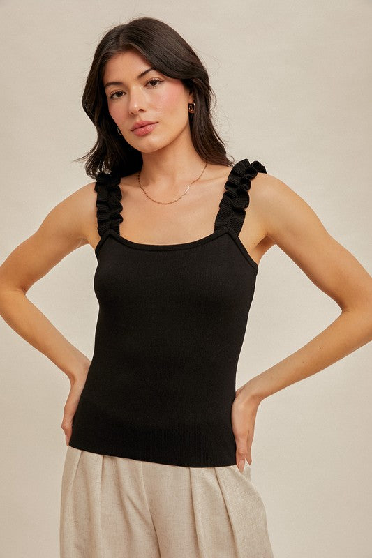 Heidi Ruffle Shoulder Sweater Cami