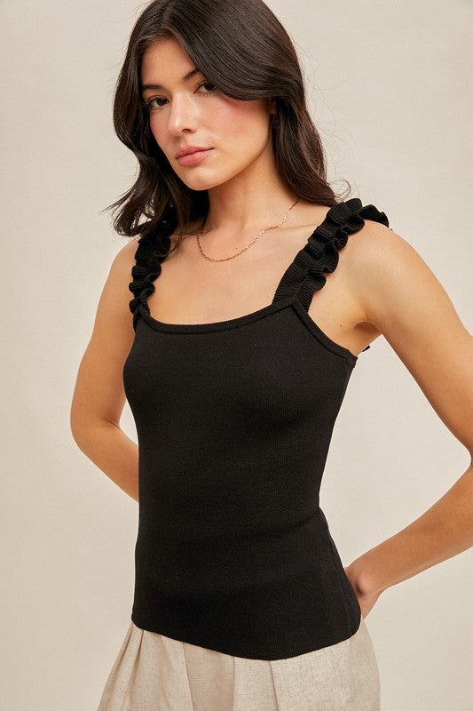 Heidi Ruffle Shoulder Sweater Cami