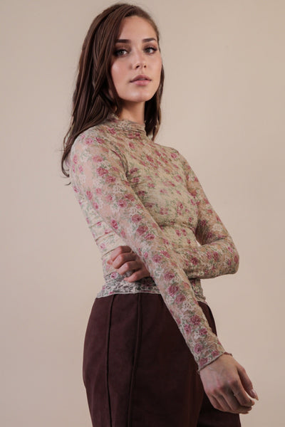 Emmie Fitted Mesh Lace Top