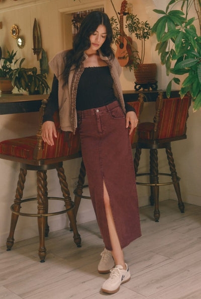 Tawny Twill Maxi Skirt