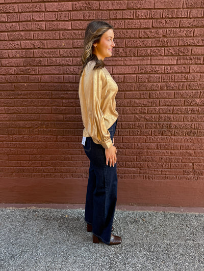 Magic Metallic Long Sleeve Blouse