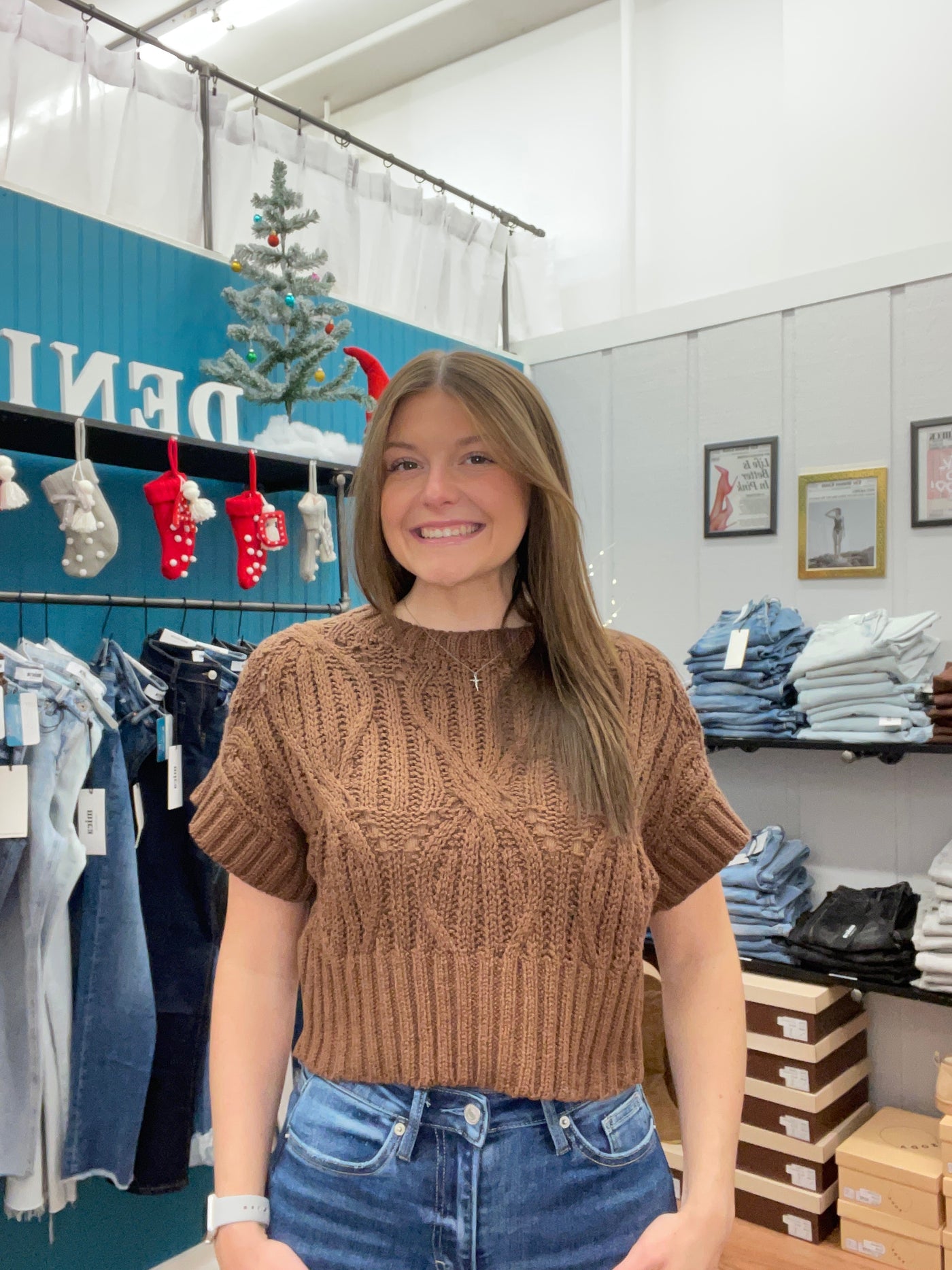 Everly Crochet Round Neck Sweater