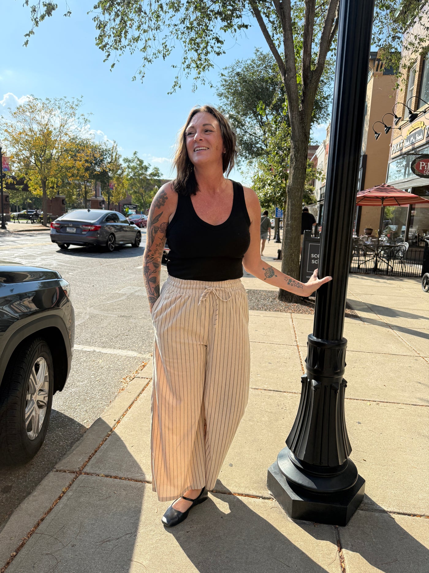 Holly Striped Corduroy Wide Leg Bottoms