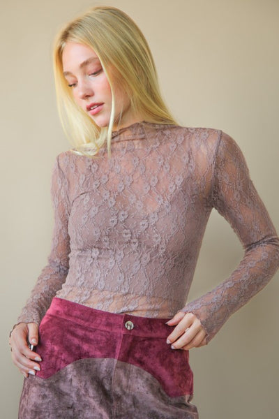 Emmie Fitted Mesh Lace Top