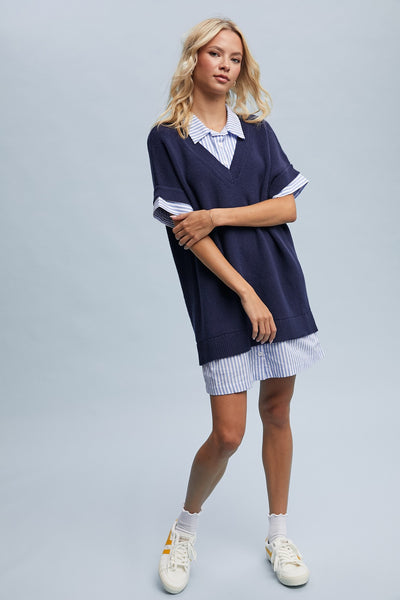 Anne Twofer Sweater Mini Dress