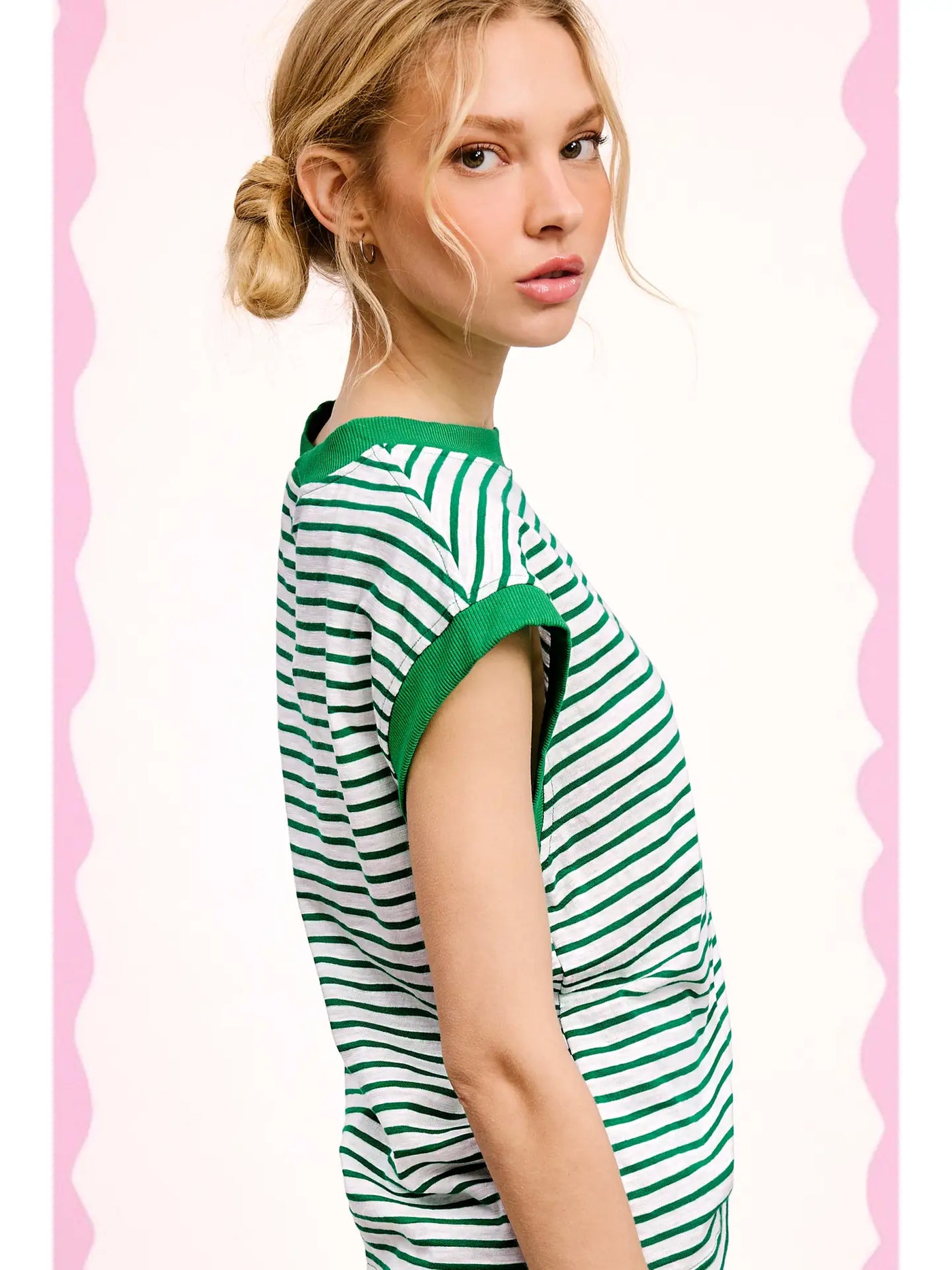 Leesa Nautical Striped Cap Sleeve Top