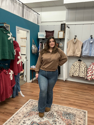 Bells Half Zip Piping Detail Top