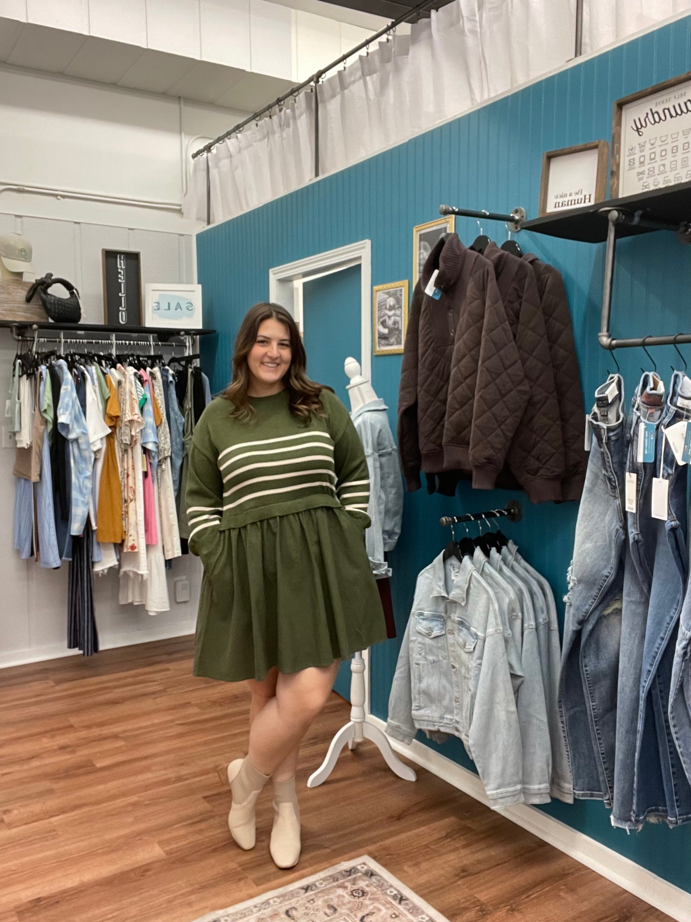 Val Mixed Contrast Mini Dress