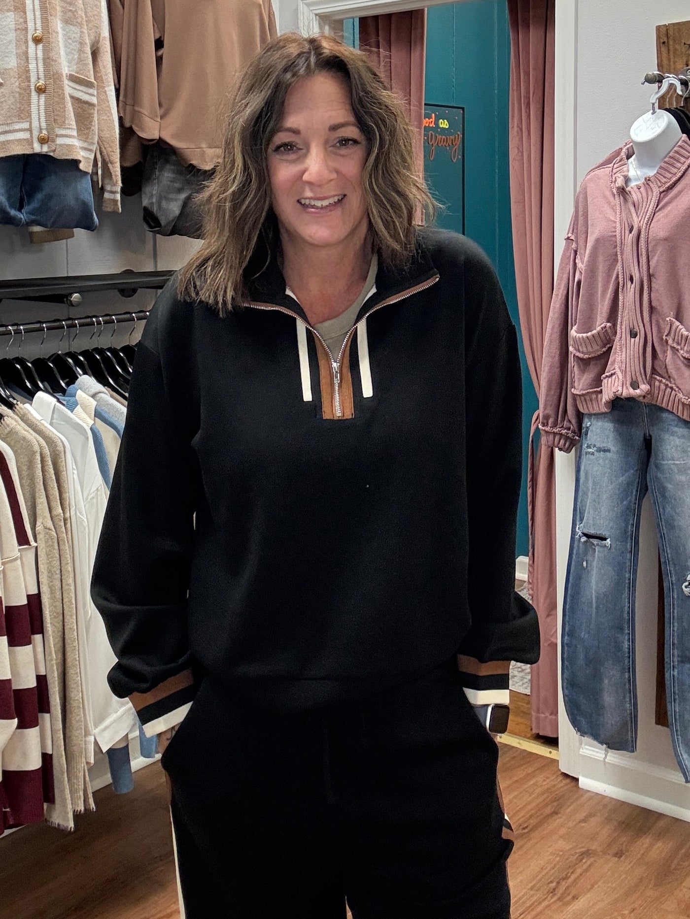 Michelle Colorblock Quarter Zip Set