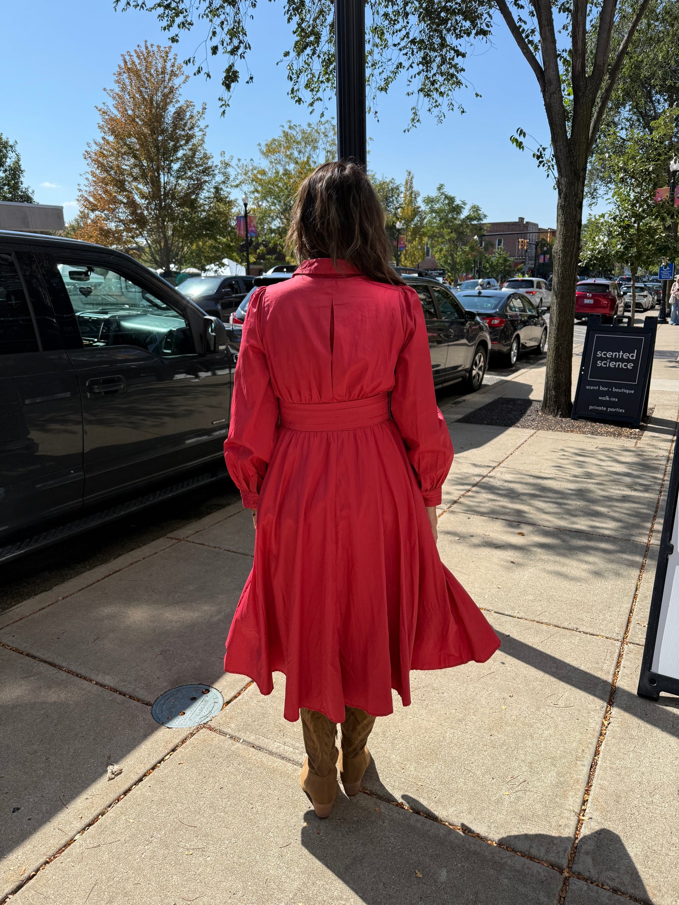 Chili Pepper Front Tie Midi Dress