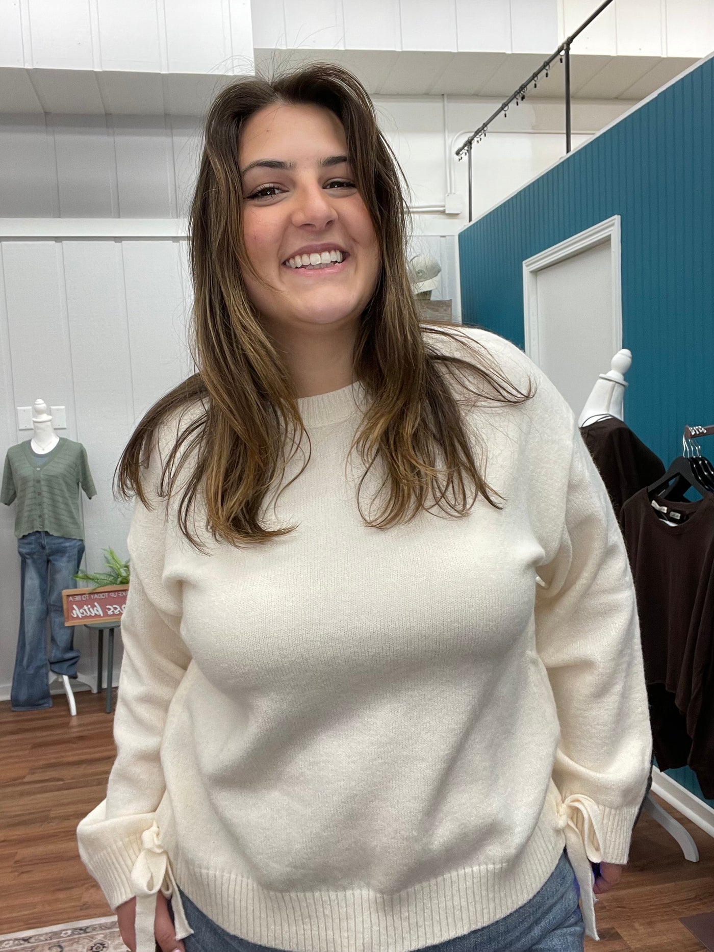 Molly Drop Shoulder Ruched Sweater