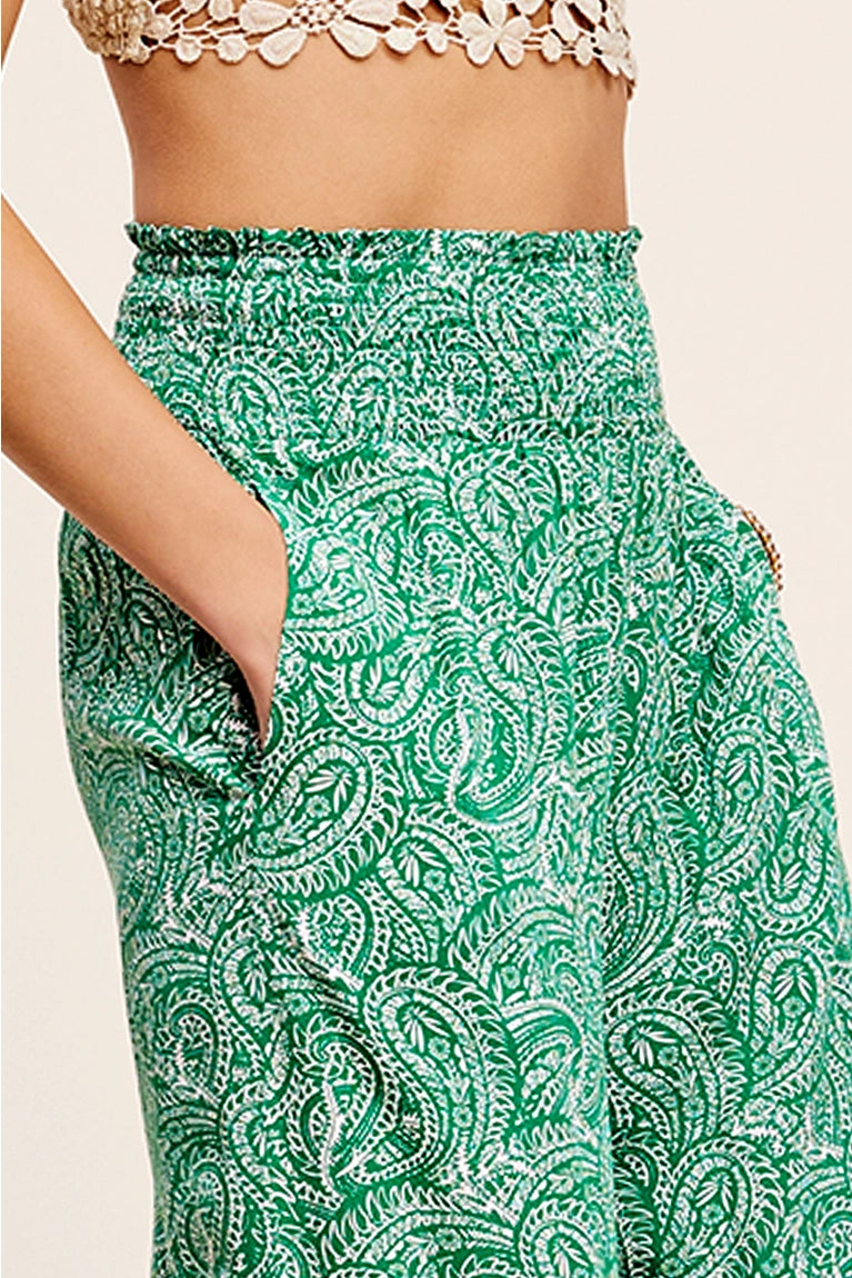 Elan Paisley Print Bottoms