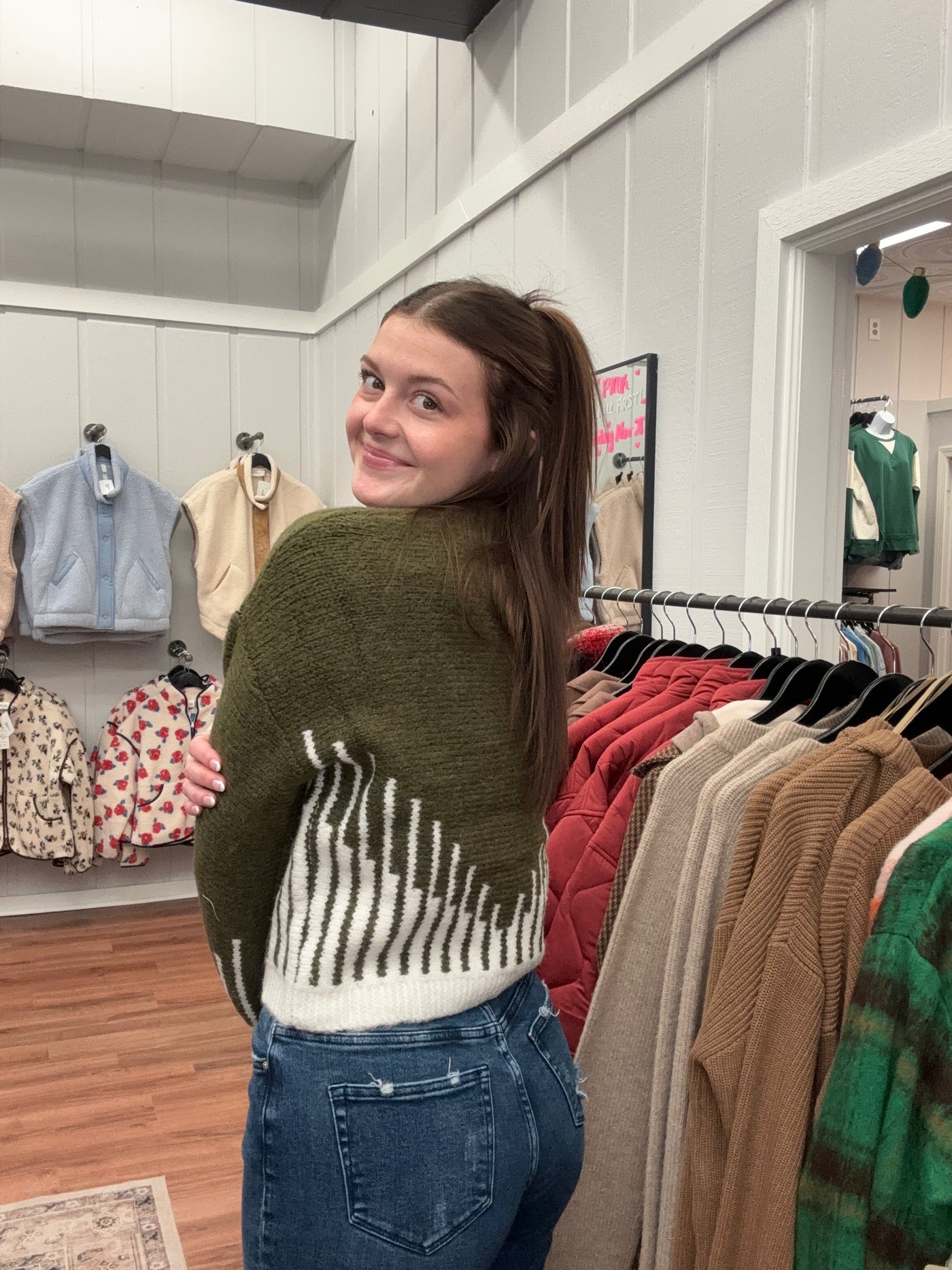 Parker Contrast Striped Crewneck Sweater