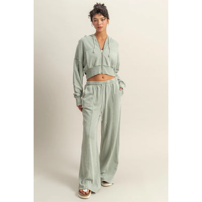 Stevie Cropped Zip Hoodie Sweatshirt