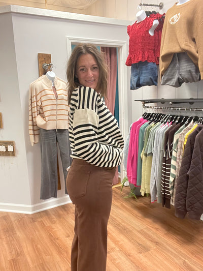 Manchester High Rise Wide Leg Brown Denim