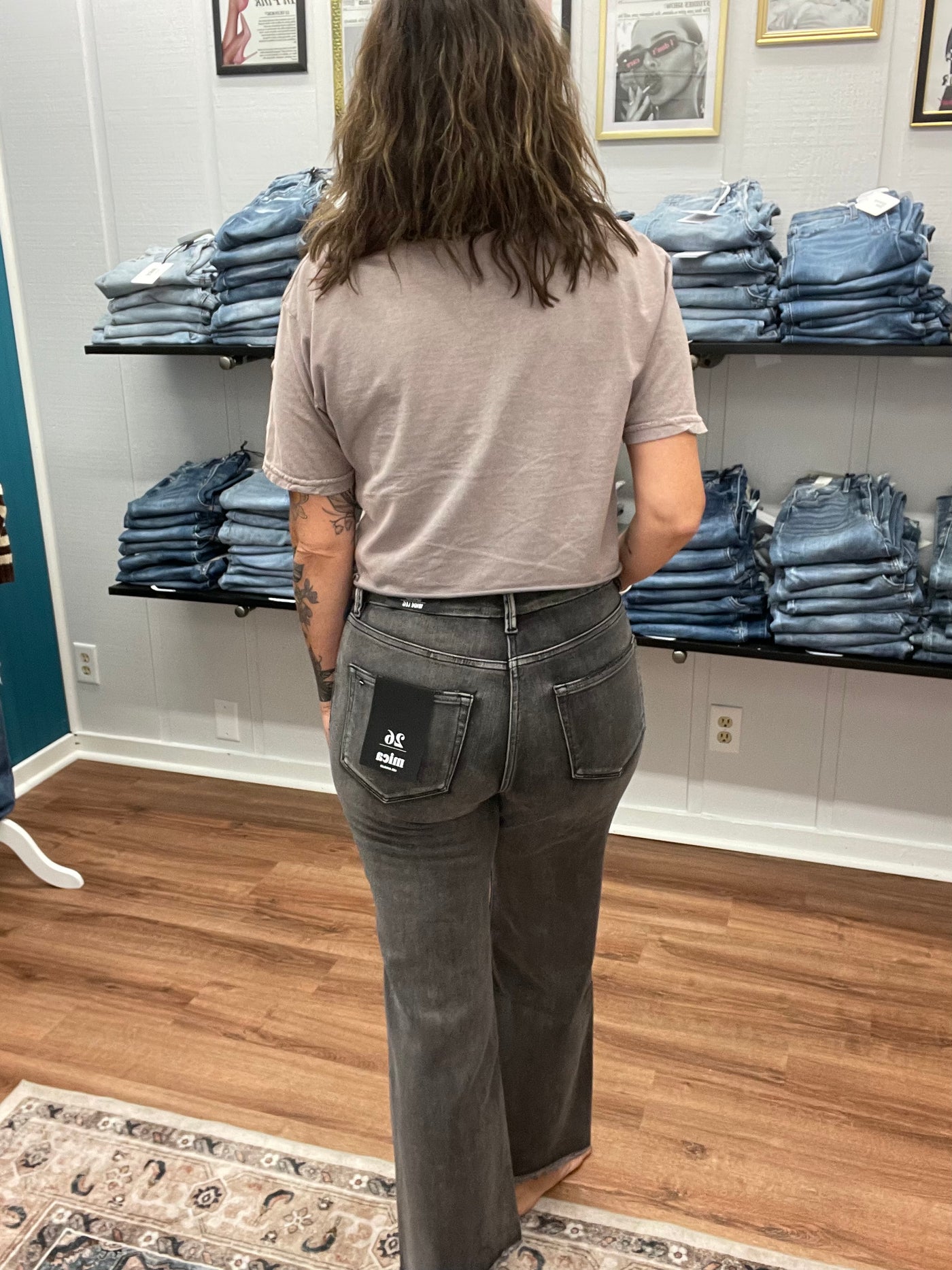 Baltimore High Rise Wide Leg Grey Denim