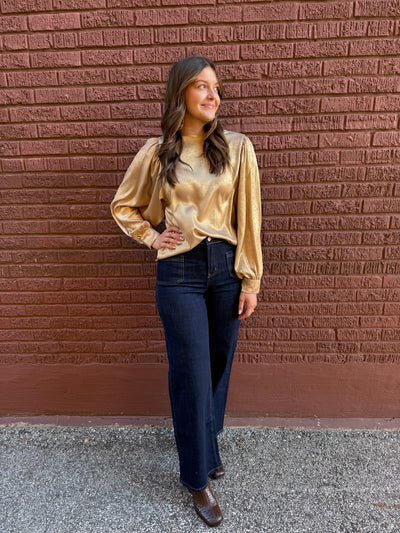 Magic Metallic Long Sleeve Blouse