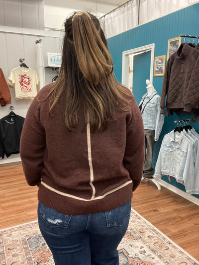 Tessa Trimmed Crewneck Sweater