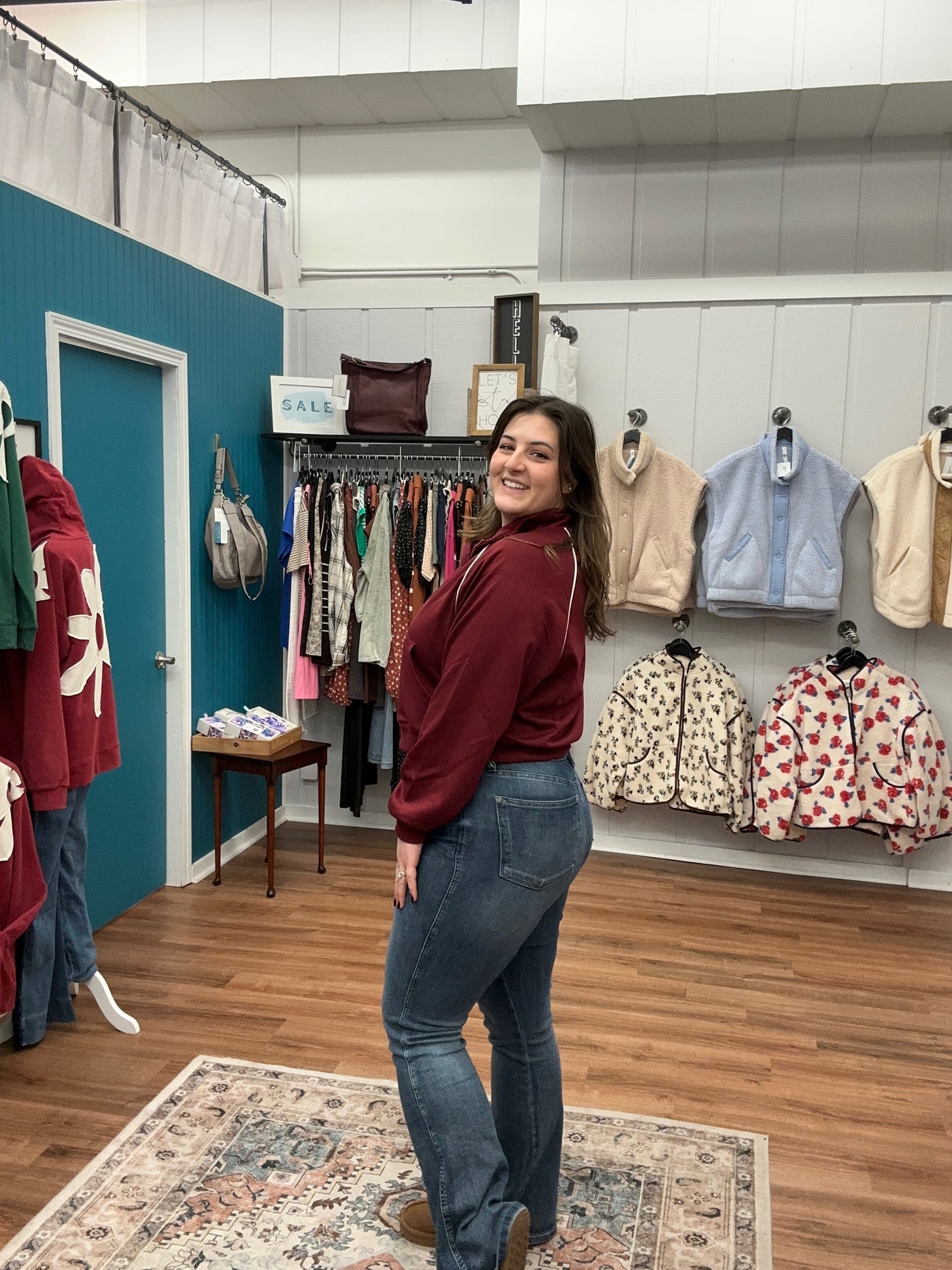 Bells Half Zip Piping Detail Top