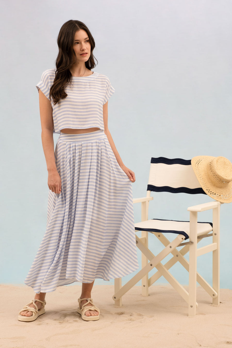 Blair Midi Skirt Cropped Top Set
