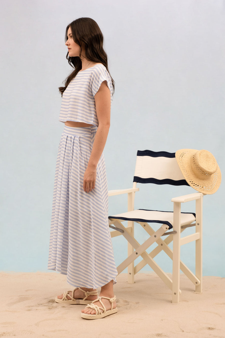 Blair Midi Skirt Cropped Top Set