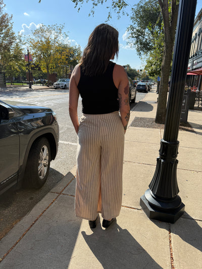 Holly Striped Corduroy Wide Leg Bottoms