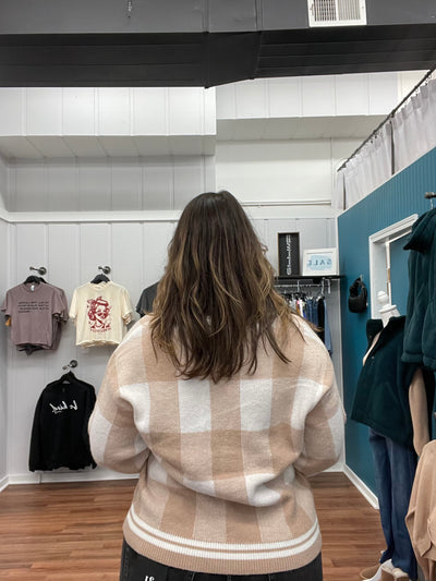 Carter Checkered Sweater Cardigan