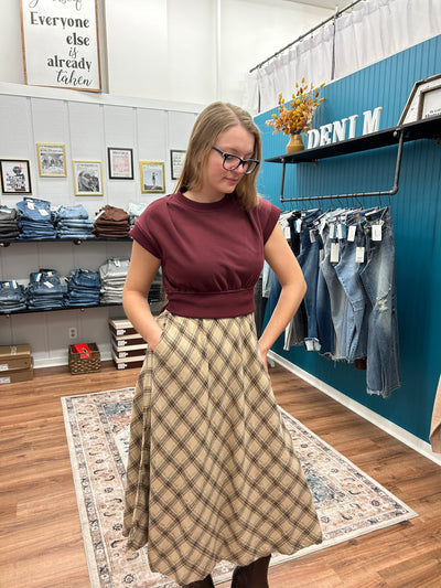 Kayla Mixed Media Midi Dress