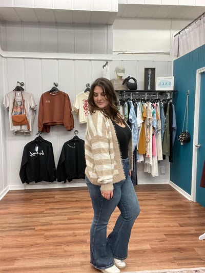 Torrie Striped Open Cardigan