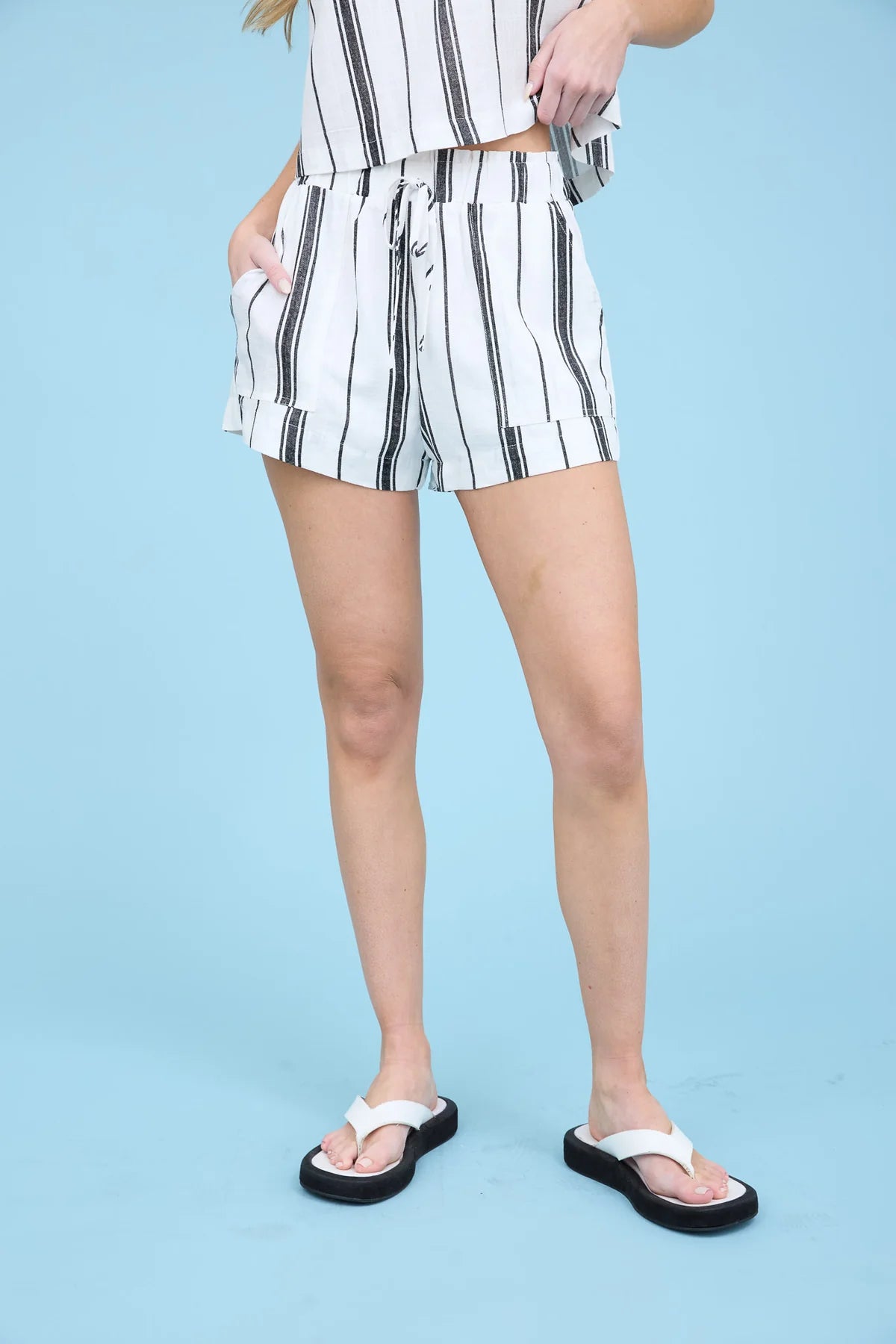 Marissa Striped High Waisted Short