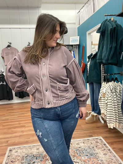 Lena Washed Vintage Cardigan Jacket