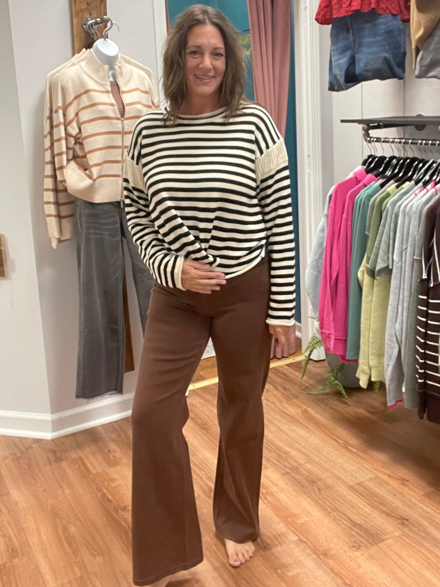 Manchester High Rise Wide Leg Brown Denim