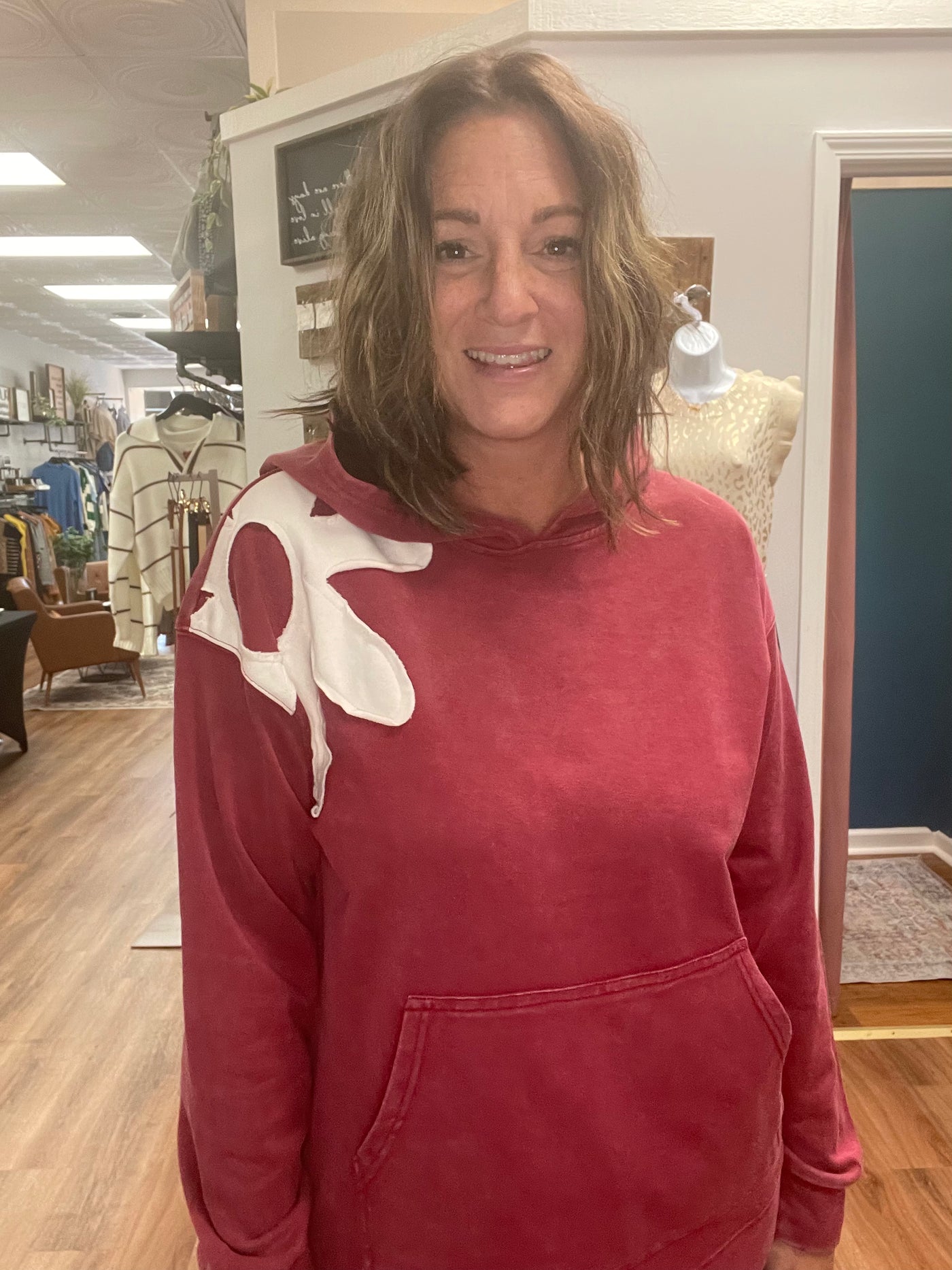 Maggie Floral Patch Hooded Sweatshirt