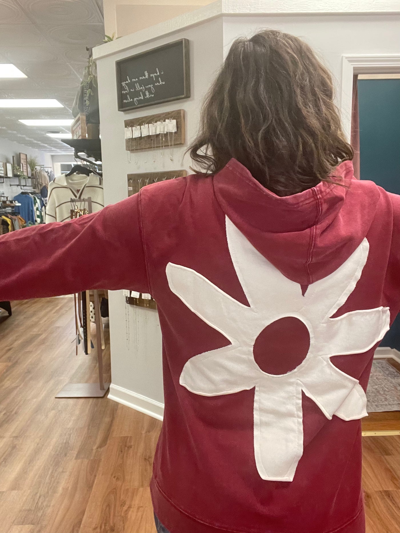 Maggie Floral Patch Hooded Sweatshirt