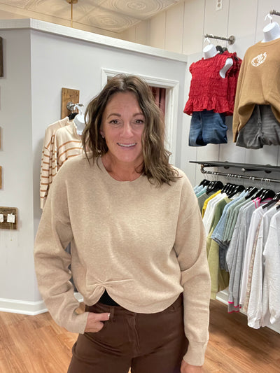 Sophie Cropped Knot Sweater