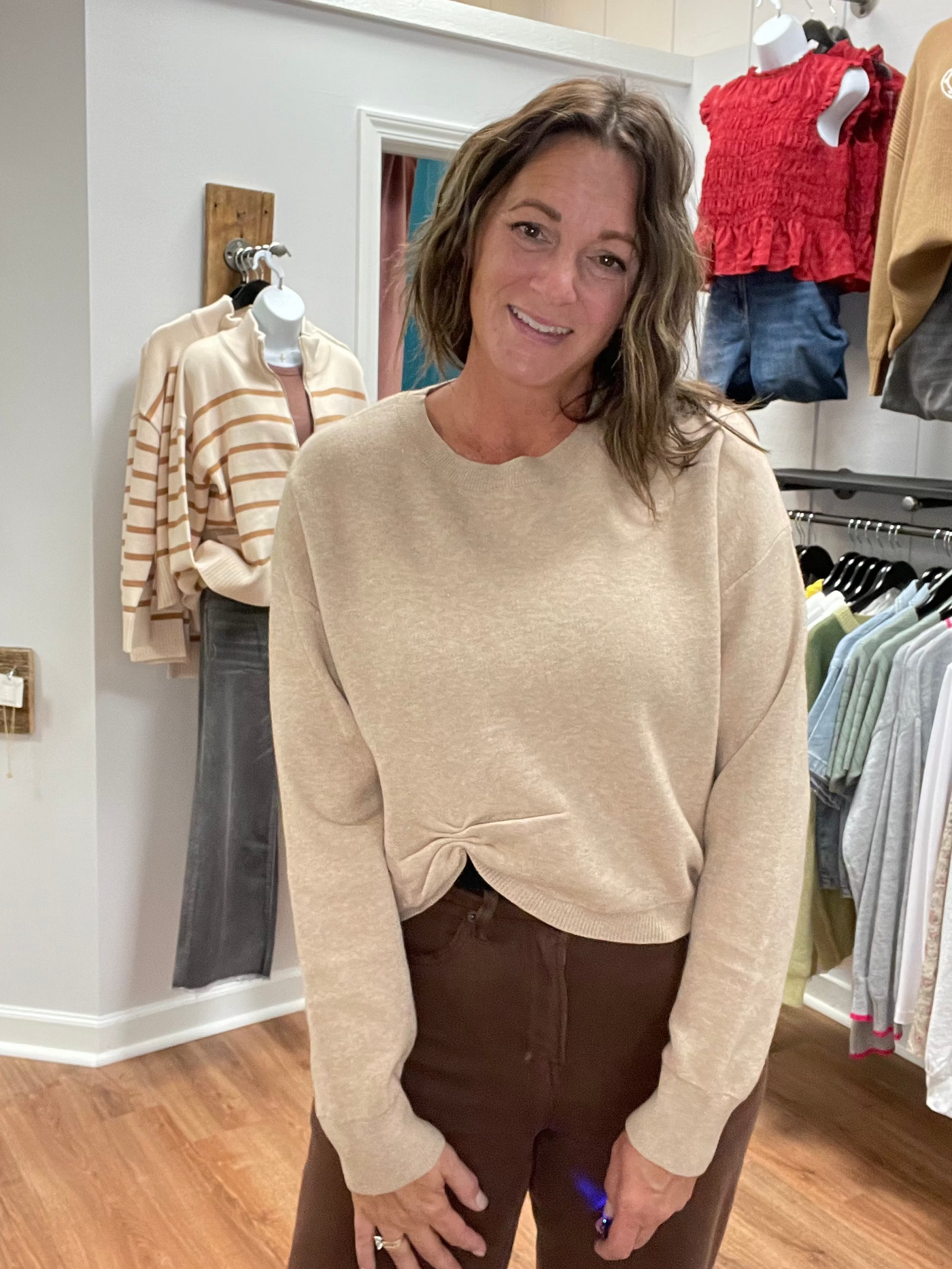 Sophie Cropped Knot Sweater