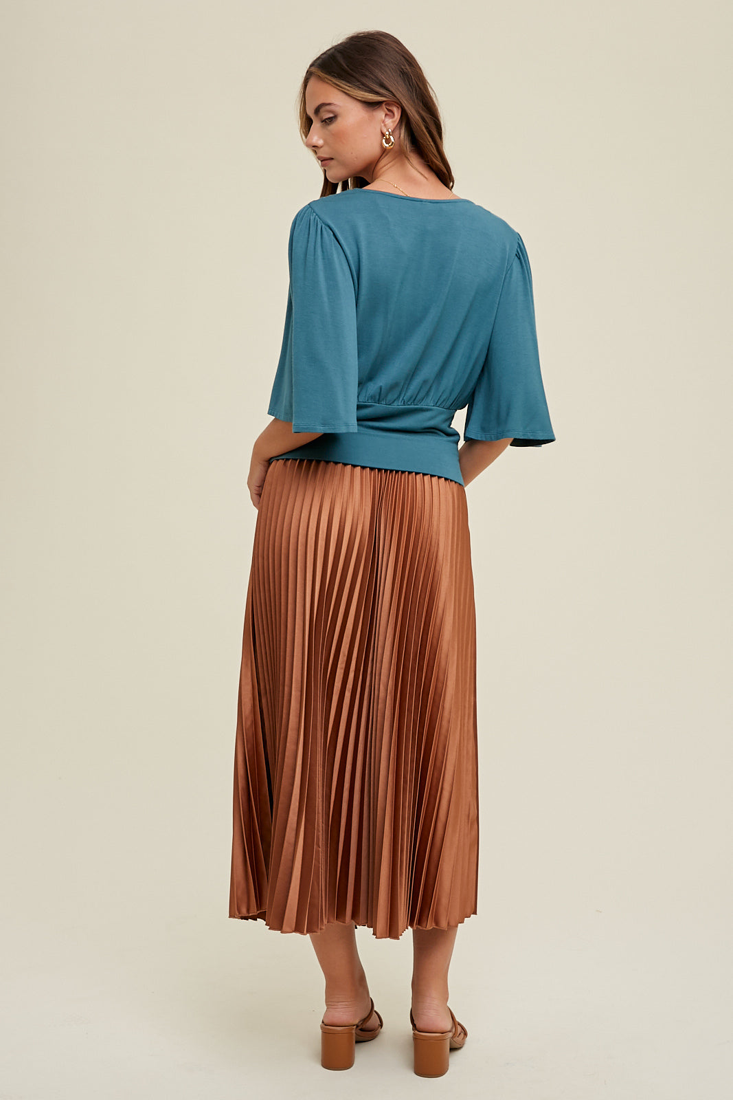 Angie Terry Knit Flutter Sleeve Top