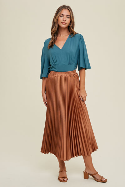 Angie Terry Knit Flutter Sleeve Top