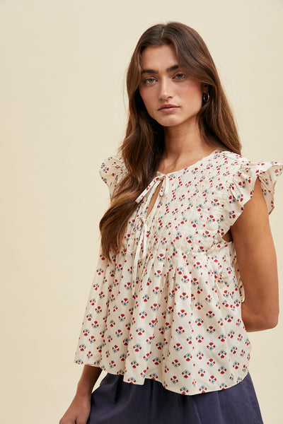 Rory Floral Bow Detailed Blouse