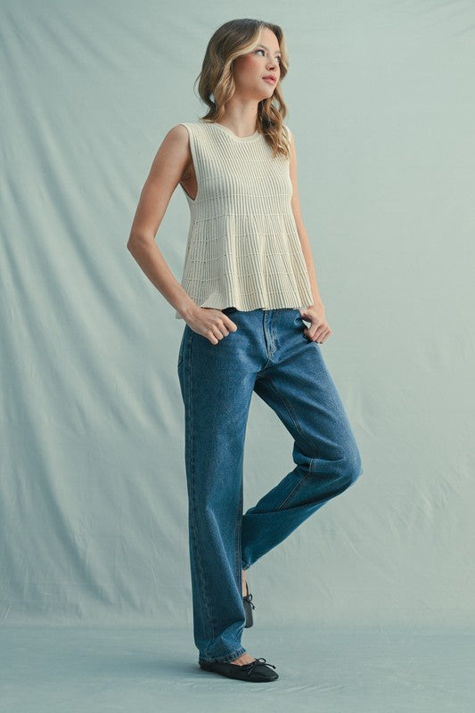 Addison Flared Ribbed Tank