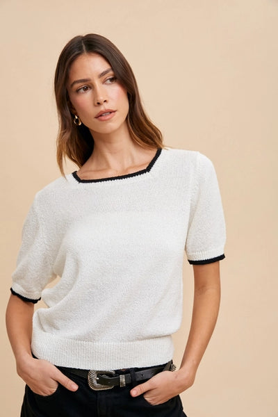 Lynne Square Neck Sweater Top